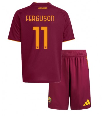 AS Roma Evan Ferguson #11 Hjemmebanetrøje Børn 2025-26 Kortærmet (+ Korte bukser)